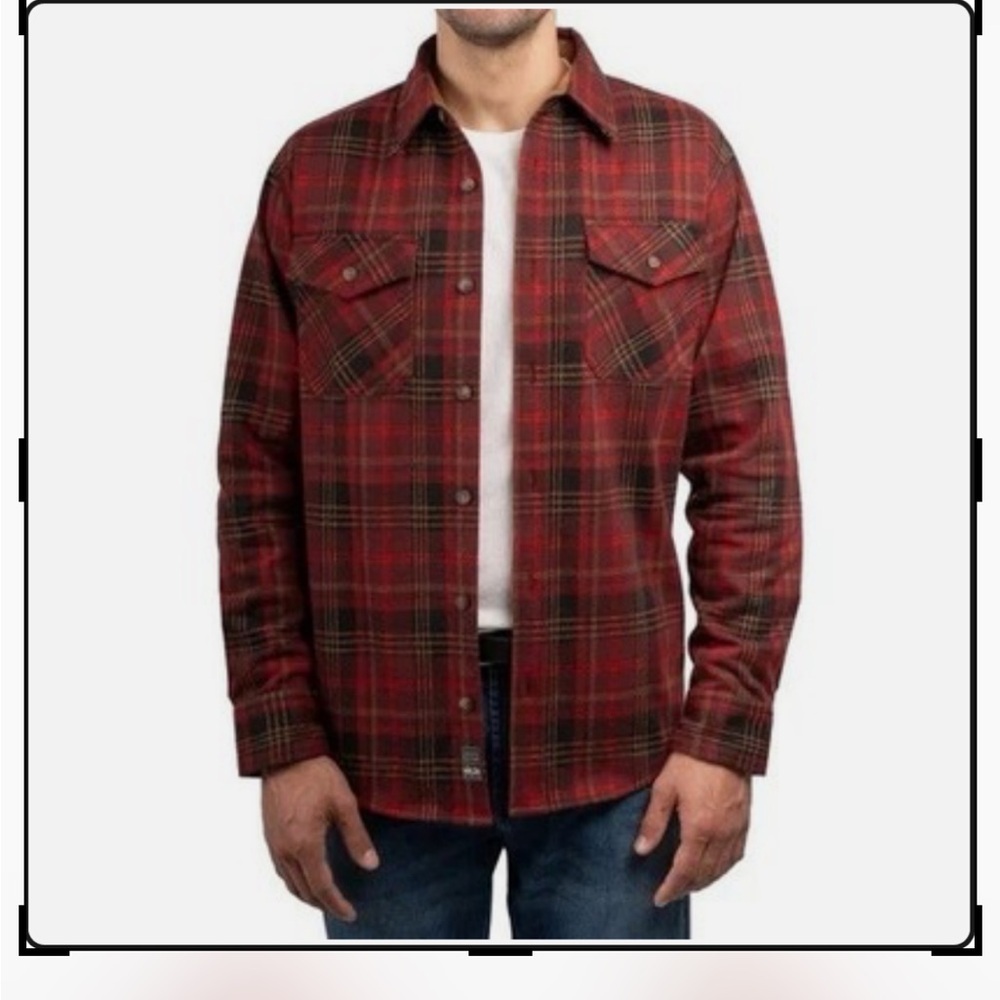 Jachs Red Plaid Casual Button Down Shirt - Picture 2 of 7